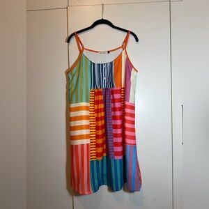 Colorful Striped Sleeveless Dress